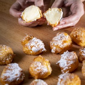 buñuelos rellenos de crema