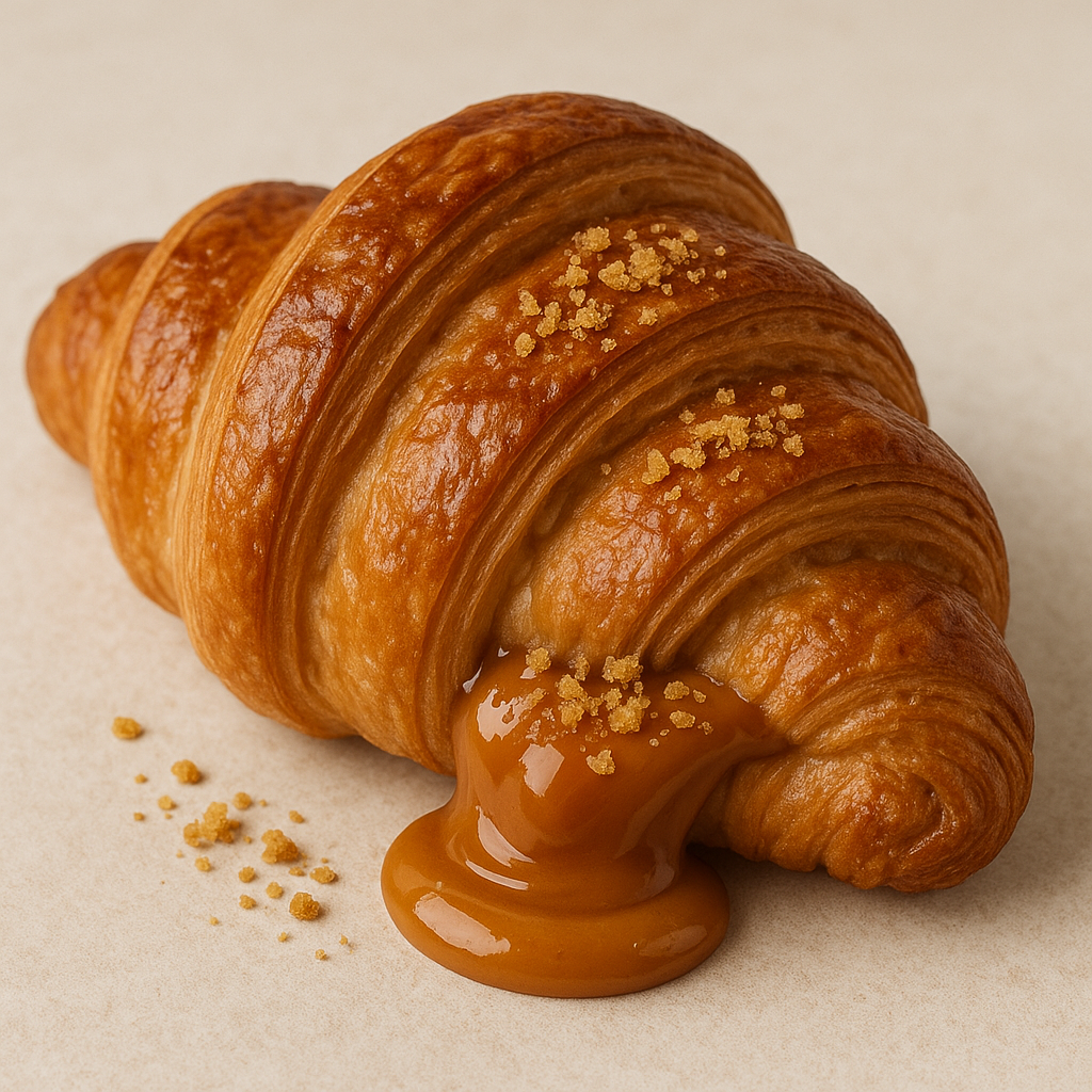 Croissant relleno de dulce de leche